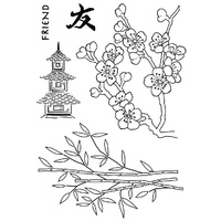 Woodware Clear Stamps Bamboo & Blossom