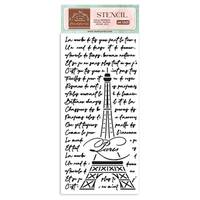Stamperia 12 x 25 cm Thick Stencil Create Happiness Oh La La Tour Eiffel KSTDL80