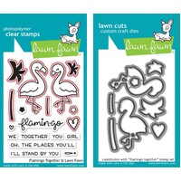 Lawn Fawn Flamingo Together Stamp+Die Bundle