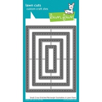 Lawn Fawn Cuts Small Cross Stitched Rectangle Stackables Dies LF1179 