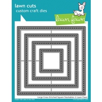 Lawn Fawn Cuts Large Cross Stitched Square Stackables Dies LF1182 