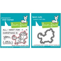 Lawn Fawn Winter Unicorn Stamp+Die Bundle