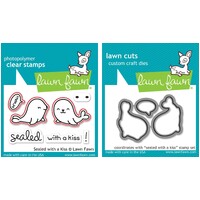 Lawn Fawn Sealed With A Kiss Stamp+Die Bundle