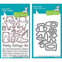 Lawn Fawn Here Beary Happy Holidays Stamp+Die Bundle