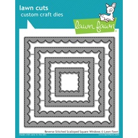 Lawn Fawn Cuts Reverse Stitched Scalloped Square Windows Die LF1799