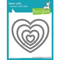 Lawn Fawn Cuts Just Stitching Hearts Dies LF2175