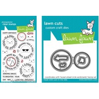 Lawn Fawn Reveal Wheel Circle Sentiments Stamp+Die Bundle