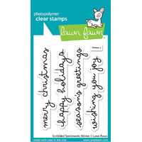 Lawn Fawn - Stamps - Scribbled Sentiments Winter - LF3279