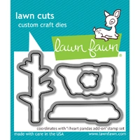Lawn Fawn - Lawn Cuts - I Heart Pandas Add-On - LF3600