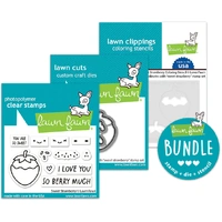 Lawn Fawn - Sweet Strawberry - Stamp and Die and Colouring Stencil Bundle