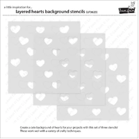 Lawn Fawn - Lawn Clippings - Layered Hearts Background Stencils - LF3623