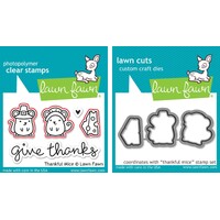 Lawn Fawn Holiday Thankful Mice Stamp+Die Bundle