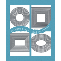 Scrap Dragon Stitched Nesting Dies Bundle Circle Square Rectangle Oval