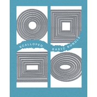 Scrap Dragon Scalloped Nesting Dies Bundle Circle Square Rectangle Oval