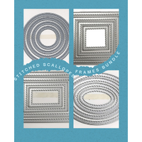 Scrap Dragon Stitched Scalloped Frames Nesting Dies Bundle Circle Square Rectangle Oval