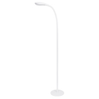 LED Floorstanding Lamp with White Sleek Adjustable Gooseneck