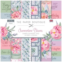 The Paper Boutique Summertime Blooms 8x8 Embellishments Pad 36 Sheets
