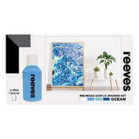 Reeves Pre-Mixed Acrylic Pour Paint Set Ocean