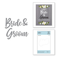 Spellbinders Dies DLites Bride & Groom Sentiment Wedding Season S2-307