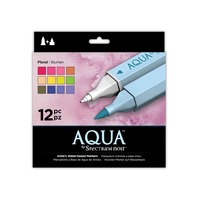 Crafter's Companion Spectrum Noir Aqua Markers 12/Pkg Floral