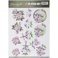Jeanines Art With Sympathy 3D Decoupage A4 Sheet - Violet Birds
