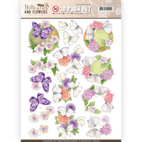 Jeanines Art Classic Butterflies and Flowers 3D Decoupage A4 Sheet - White Butterflies