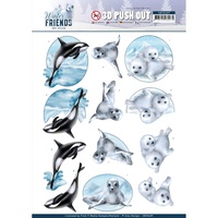 Amy Design 3D Decoupage A4 Sheet Winter Friends Sparkling Sealife