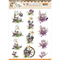 Precious Marieke 3D Decoupage A4 Sheet Spring Delight Purple Crocus