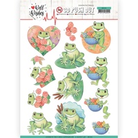 Jeanines Art Well Wishes 3D Decoupage A4 Sheet Frogs
