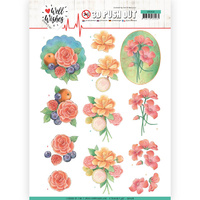 Jeanines Art Well Wishes 3D Decoupage A4 Sheet - A Bunch of Flowers