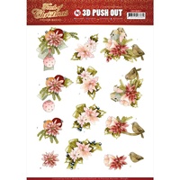 Precious Marieke 3D Decoupage A4 Sheet Touch Of Christmas Pink Flowers
