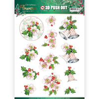 Jeanines Art Christmas Flowers 3D Decoupage A4 Sheet Pink Flowers