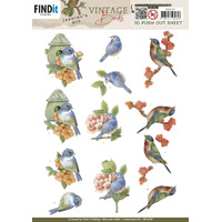 Jeanines Art 3D Pushout - Vintage Birds - Stone Bird House - SB10747