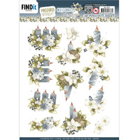 Precious Marieke 3D Pushout - Christmas Blues - Blue Candles - SB10766