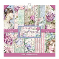 Stamperia Double-Sided Paper Pad 12x12 10/Pkg Hortensia