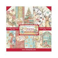Stamperia Paper Pad 8x8 10/Pkg Christmas Greetings