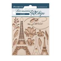 Stamperia 14×14 cm Decorative Chips Create Happiness Oh La La Tour Eiffel