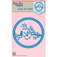 Nellie's Choice Shape Die Blue Cat In Tree SDB020