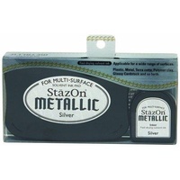 StazOn Ink Pad Metallic Ink Kit Silver