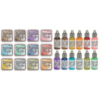 Tim Holtz Distress Oxide Ink Pads And ReInkers 12 Colours Set 1