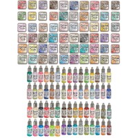 Tim Holtz Distress Oxide Ink Pads + ReInkers Ultimate Bundle 60 Colours (120pcs)