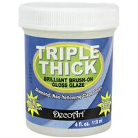 DecoArt Triple Thick Brilliant Brush-On Gloss Glaze 4oz Tub