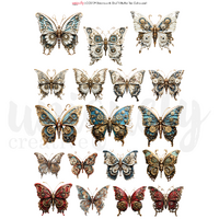 Uniquely Creative Cut-a-Part Sheet Steampunk Graffiti Butterflies