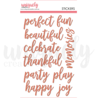 Uniquely Creative Title Stickers Glitter Rose Gold Perfect UCE1840