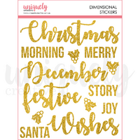 Uniquely Creative Dimensional Stickers Christmas Wishes Glitter