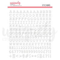Uniquely Creative Puffy Stickers White Alpha Uppercase