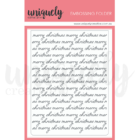 Uniquely Creative Embossing Folder Christmas Script 10.5cm x 14.5cm