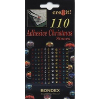 Cre8it! Adhesive Christmas Stones Multi-Size 110/Pkg