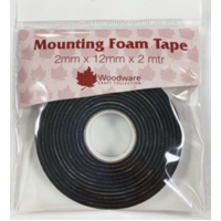 Woodware Black Mounting Foam Tape 2mm x 12mm x 2m