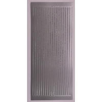 Doodey Peel Off Sticker Sheet 10 x 23cm Stripes 5mm Silver